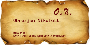 Obrezjan Nikolett névjegykártya